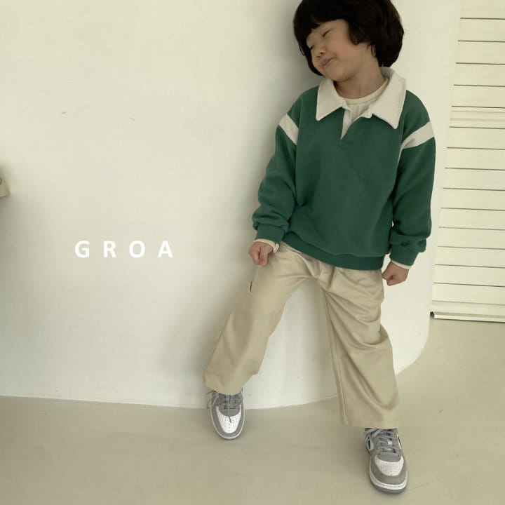 Groa - Korean Children Fashion - #todddlerfashion - Collar Color Sweatshirt - 9