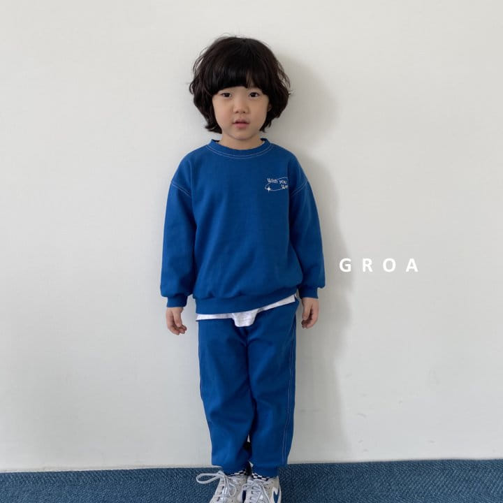 Groa - Korean Children Fashion - #toddlerclothing - Stitch Top Bottom Set - 12