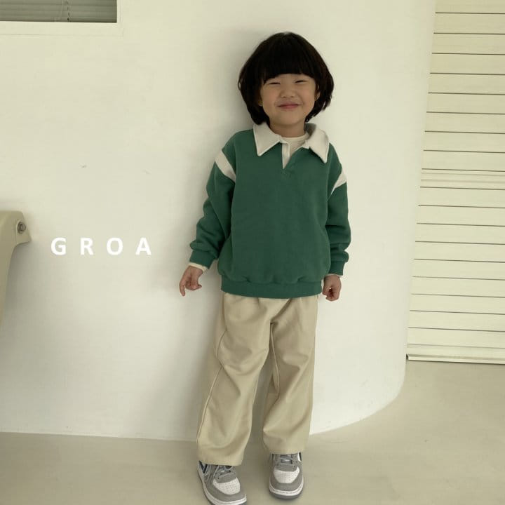 Groa - Korean Children Fashion - #toddlerclothing - Collar Color Sweatshirt - 10