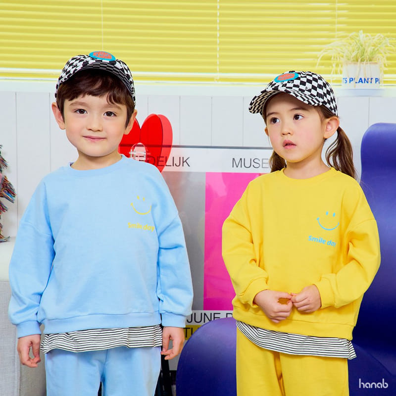 Hanab - Korean Children Fashion - #Kfashion4kids - Smile Day Top Bottom Set - 5
