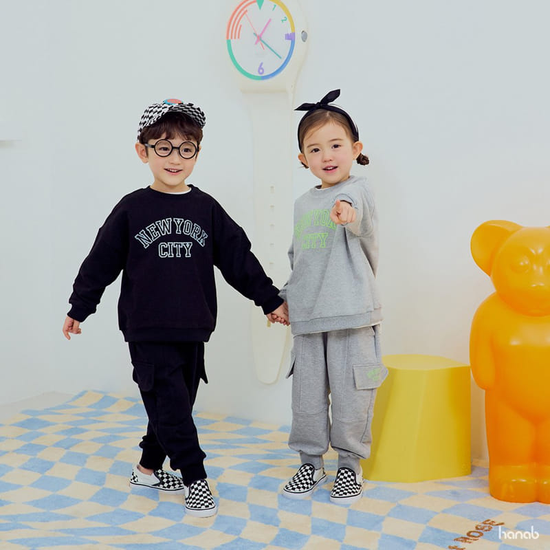 Hanab - Korean Children Fashion - #Kfashion4kids - New York Top Bottom Set - 2