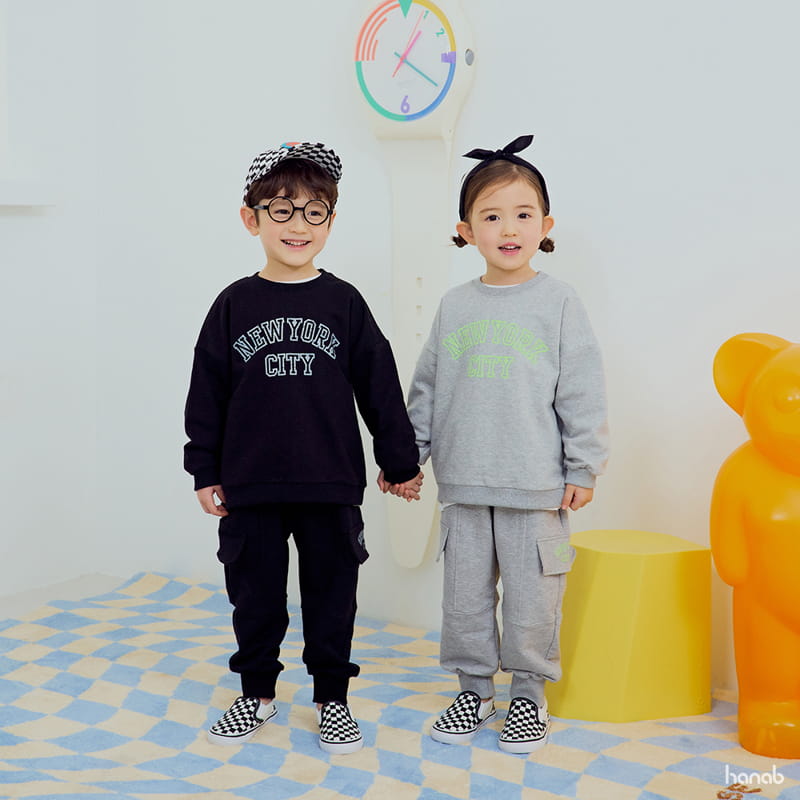 Hanab - Korean Children Fashion - #Kfashion4kids - Newyork Cargo Top Bottom Set - 6