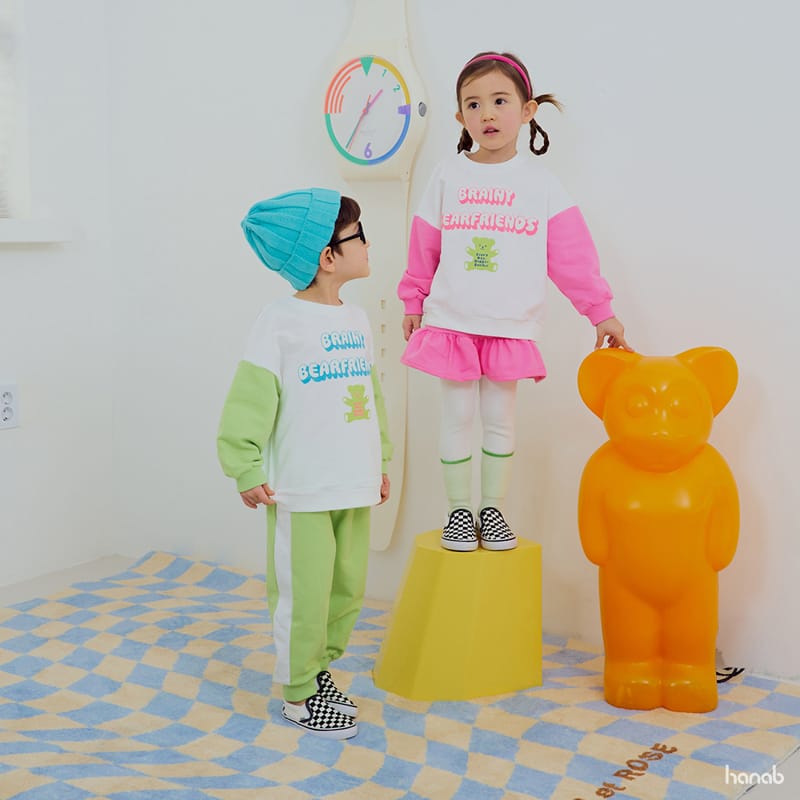Hanab - Korean Children Fashion - #kidsshorts - Bear Friends Top Bottom Set - 5