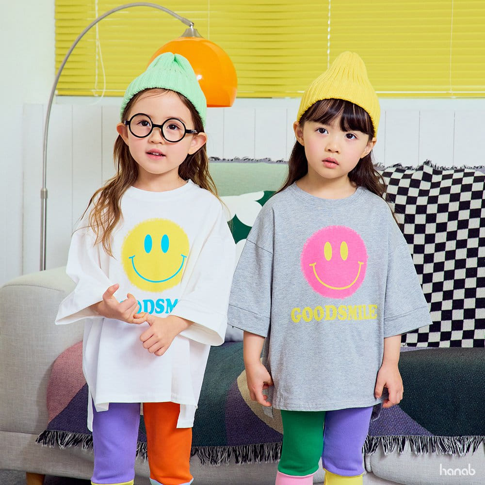 Hanab - Korean Children Fashion - #kidsstore - Color Smile Tee Set - 2