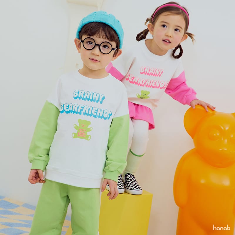 Hanab - Korean Children Fashion - #littlefashionista - Bear Friends Top Bottom Set - 9