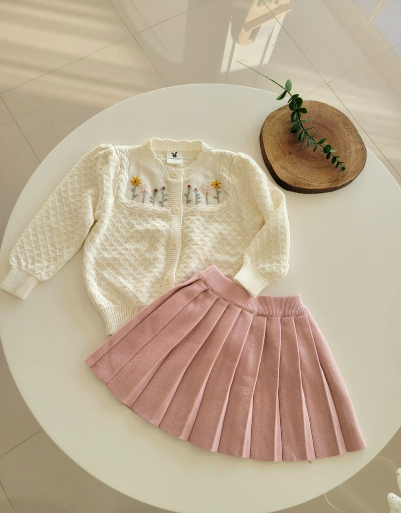 Hanacoco - Korean Children Fashion - #kidzfashiontrend - Flower Embrodiery Cardigan - 3