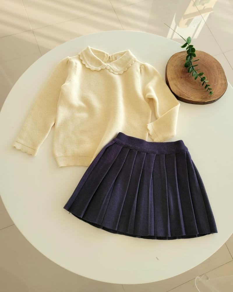 Hanacoco - Korean Children Fashion - #minifashionista - Collar Knit Tee - 2