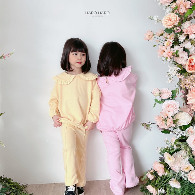 Haro Haro - Korean Children Fashion - #kidsshorts - Frill Collar Sweatshirt - 6