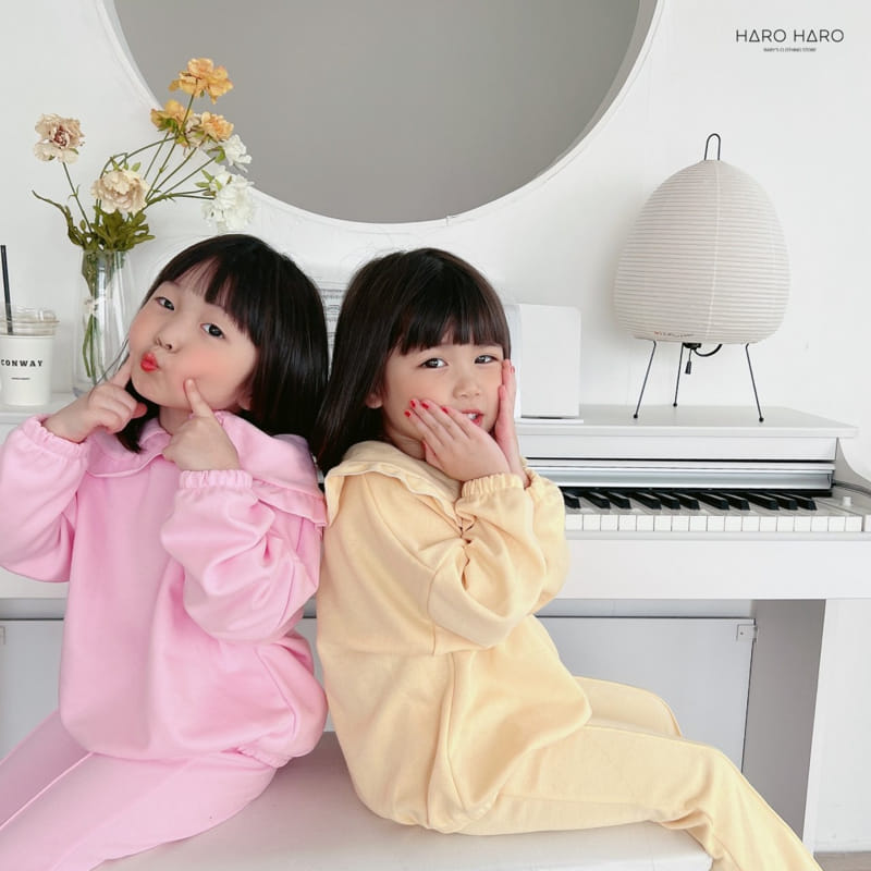 Haro Haro - Korean Children Fashion - #kidsstore - Frill Collar Sweatshirt - 7