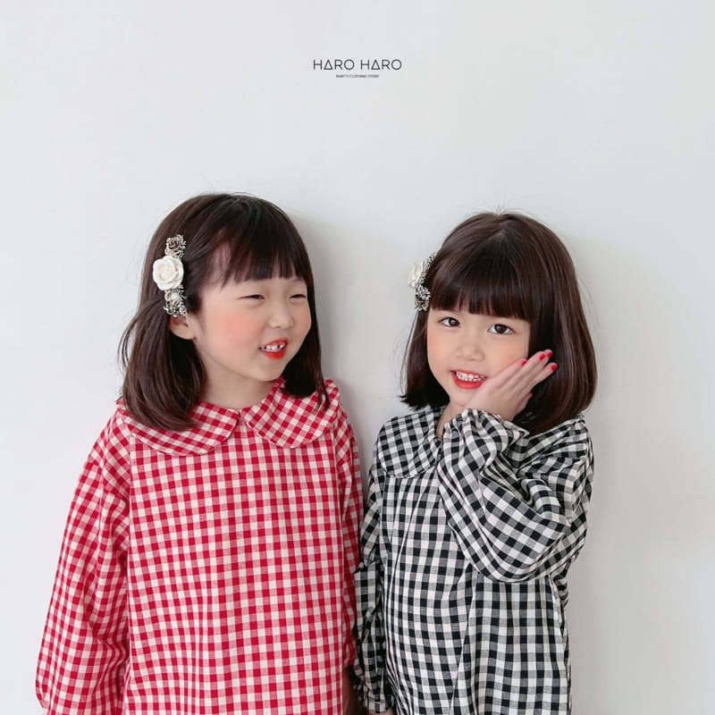 Haro Haro - Korean Children Fashion - #kidzfashiontrend - Check Collar One-piece - 12