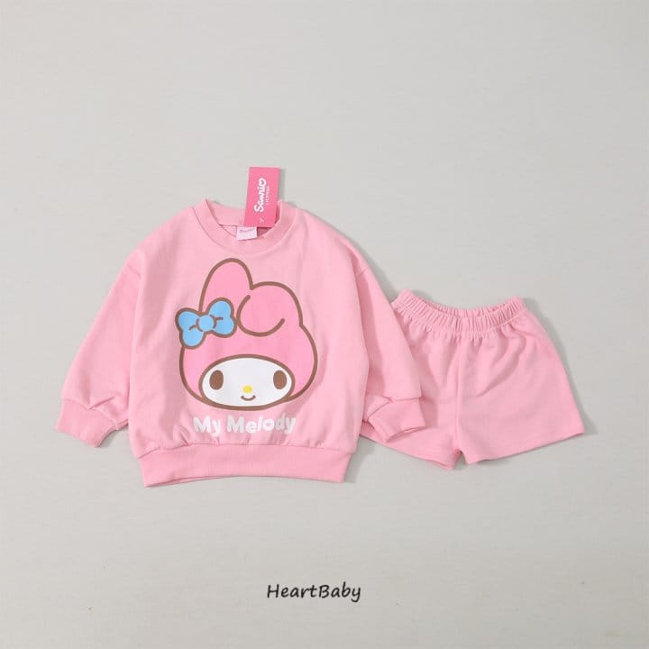 Heart Baby - Korean Children Fashion - #designkidswear - Sanrio Top Bottom Set - 2