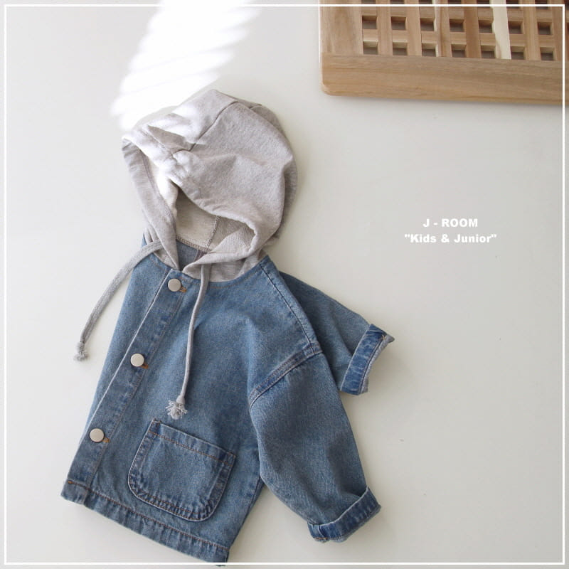 J-Room - Korean Children Fashion - #childofig - Hoody Denim Jacket - 5