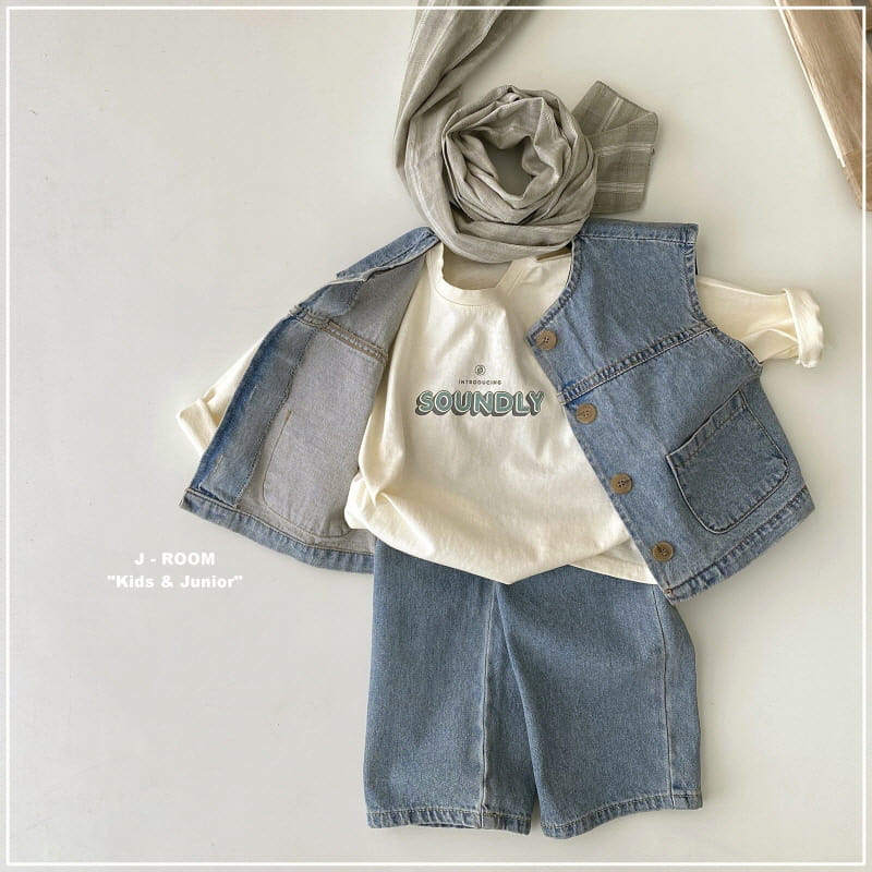 J-Room - Korean Children Fashion - #childofig - Drop Denim Vest - 3