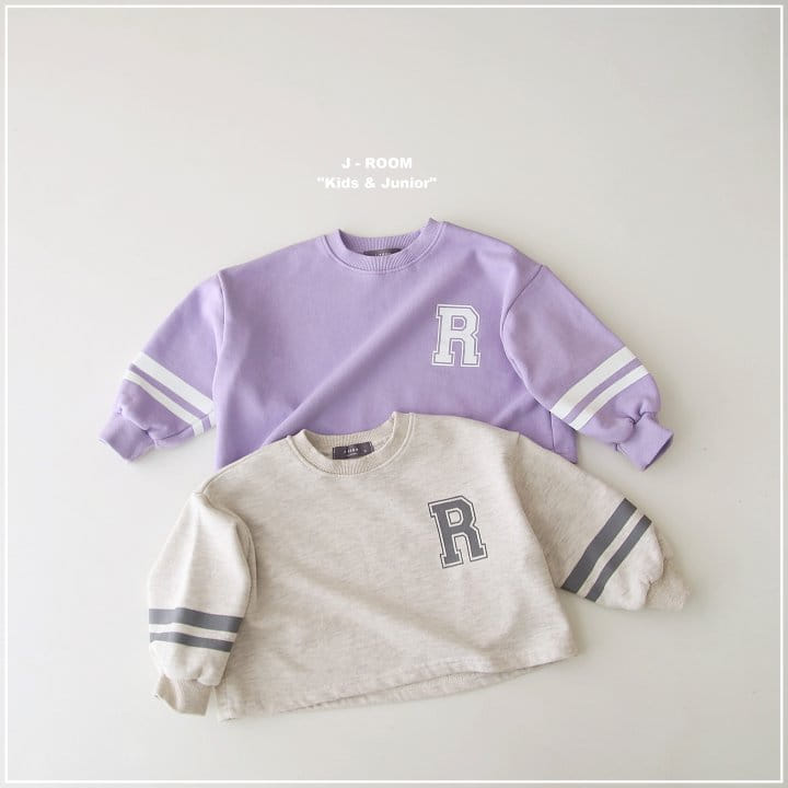 J-Room - Korean Children Fashion - #kidzfashiontrend - Line Semi Crop Sweatshirt