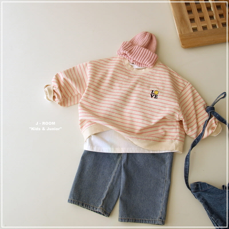 J-Room - Korean Children Fashion - #minifashionista - Love Embrodiery Sweatshirt - 4