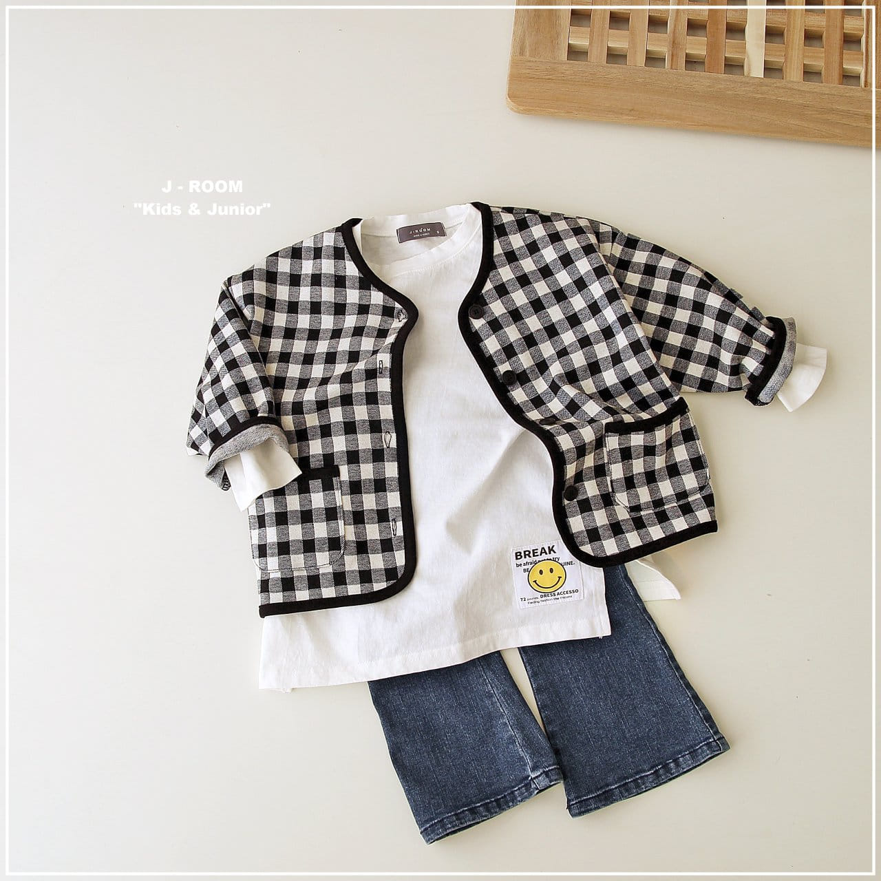 J-Room - Korean Children Fashion - #stylishchildhood - Check Piping Cardigan - 7