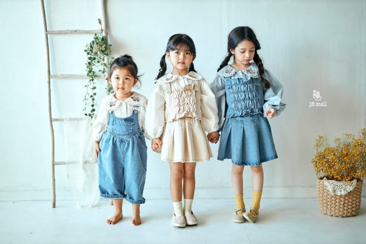 JM Snail - Korean Children Fashion - #Kfashion4kids - Smog Denim Vest White - 8