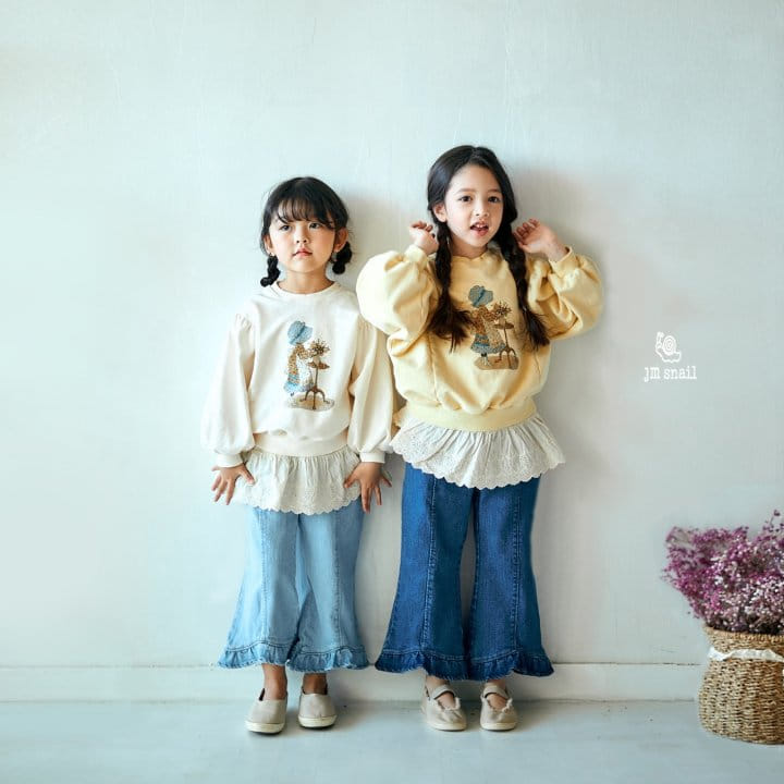 JM Snail - Korean Children Fashion - #Kfashion4kids - Denim Span Frill Pants - 10