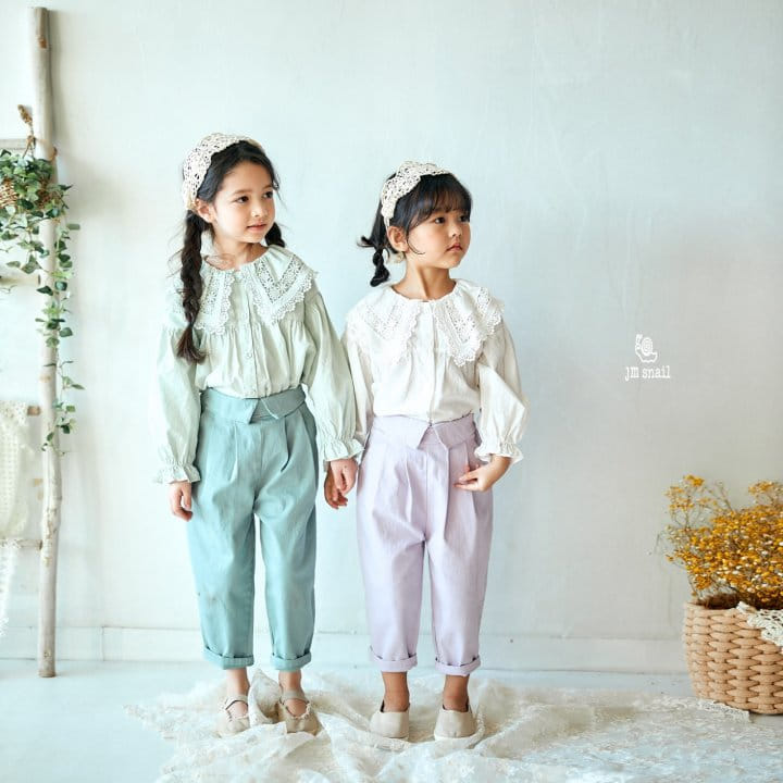 JM Snail - Korean Children Fashion - #childofig - Lace Collar Blouse - 5