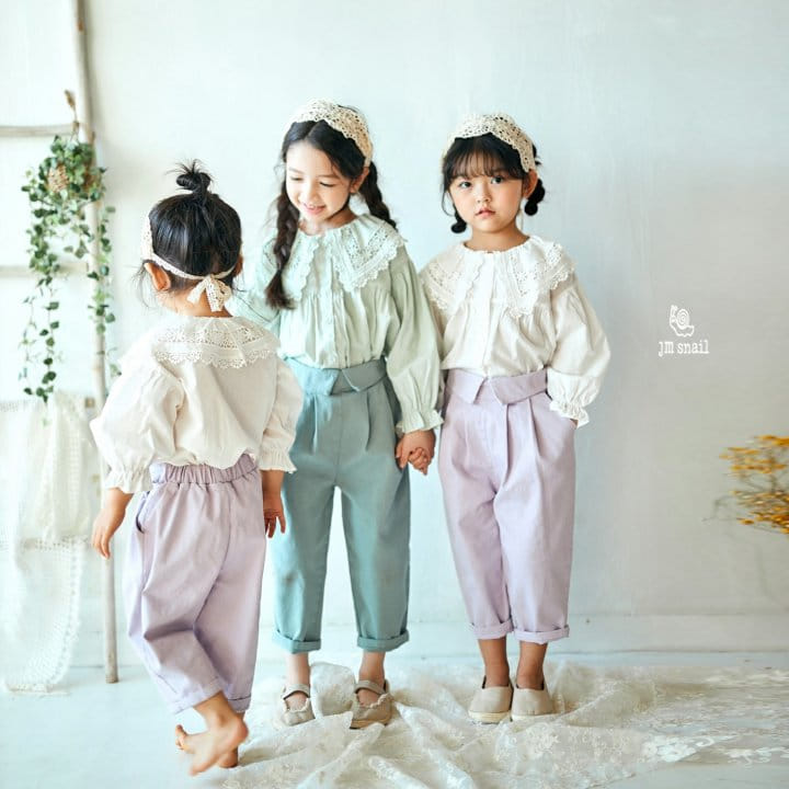 JM Snail - Korean Children Fashion - #childrensboutique - Lace Collar Blouse - 7
