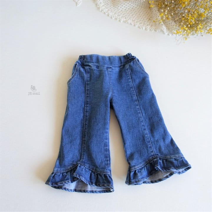 JM Snail - Korean Children Fashion - #childrensboutique - Denim Span Frill Pants - 3