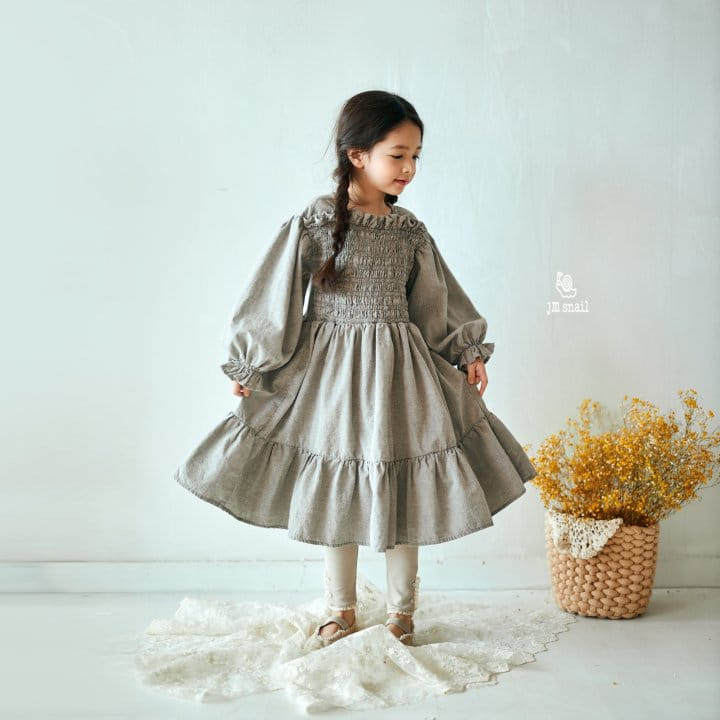 JM Snail - Korean Children Fashion - #childrensboutique - Smog Shirring One-piece - 4