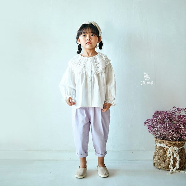 JM Snail - Korean Children Fashion - #designkidswear - Lace Collar Blouse - 8