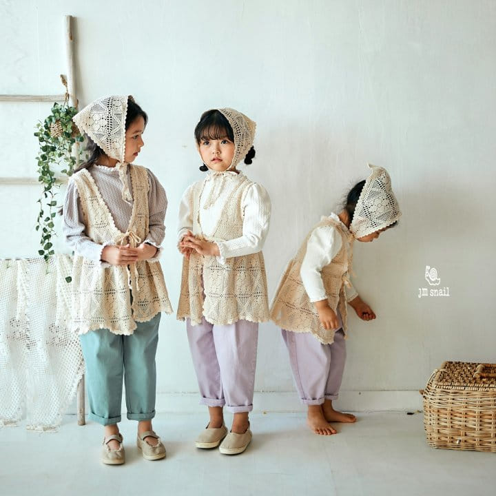 JM Snail - Korean Children Fashion - #designkidswear - Lace Long Vest - 7