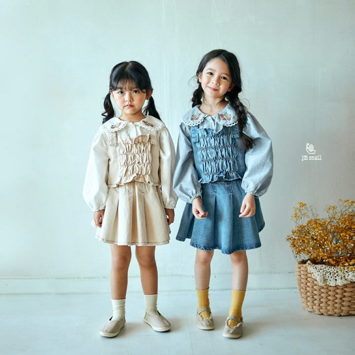 JM Snail - Korean Children Fashion - #designkidswear - Smog Denim Vest Blue - 4