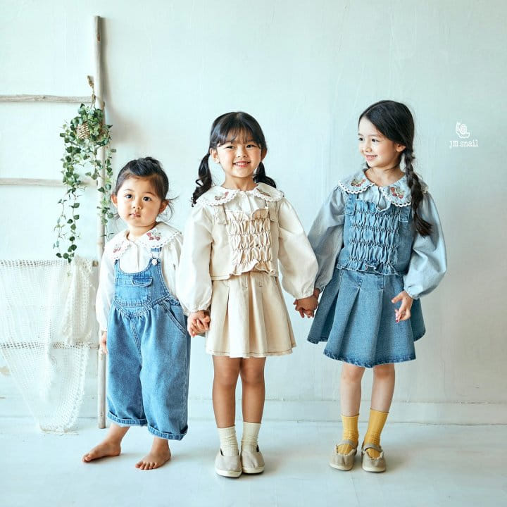 JM Snail - Korean Children Fashion - #discoveringself - Smog Denim Vest White - 3