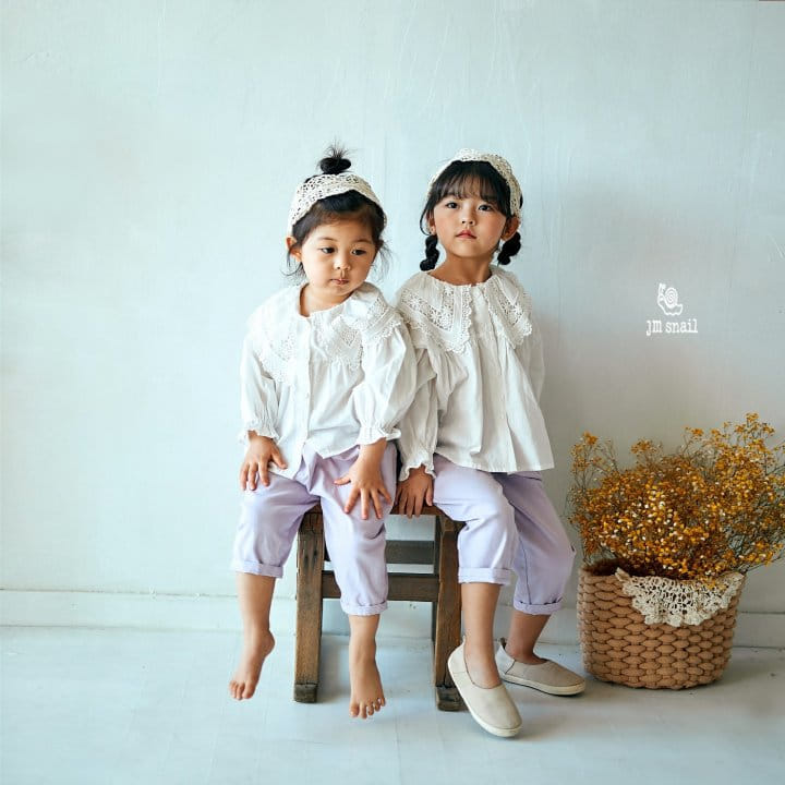 JM Snail - Korean Children Fashion - #discoveringself - Lace Collar Blouse - 9