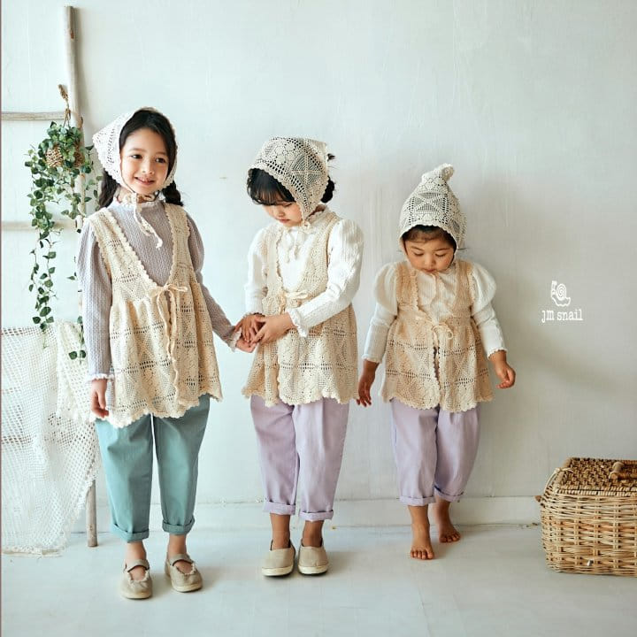 JM Snail - Korean Children Fashion - #discoveringself - Lace Long Vest - 8