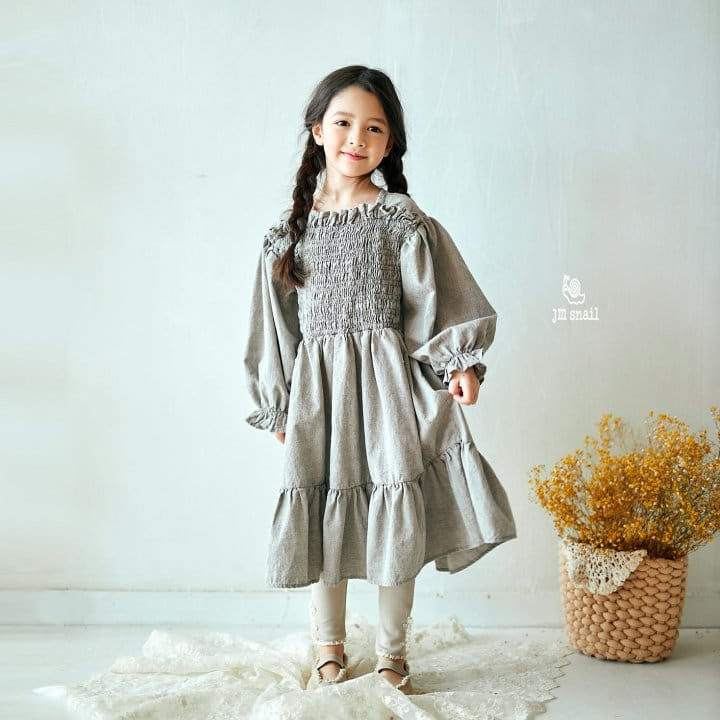 JM Snail - Korean Children Fashion - #fashionkids - Smog Shirring One-piece - 6