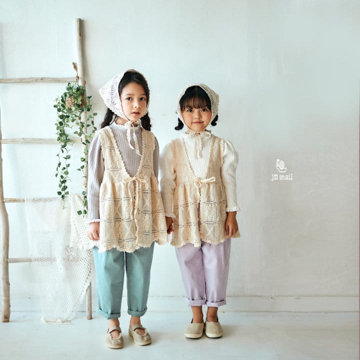 JM Snail - Korean Children Fashion - #fashionkids - Lace Long Vest - 9