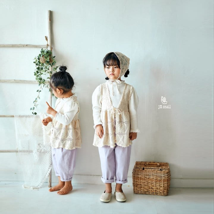 JM Snail - Korean Children Fashion - #kidsshorts - Lace Long Vest - 10
