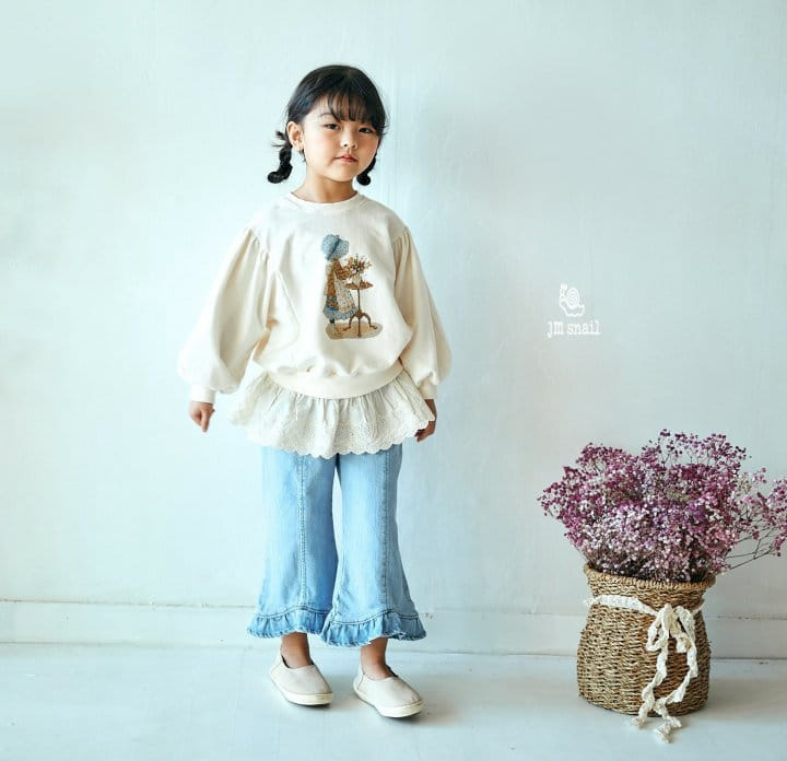 JM Snail - Korean Children Fashion - #kidsshorts - Denim Span Frill Pants - 7