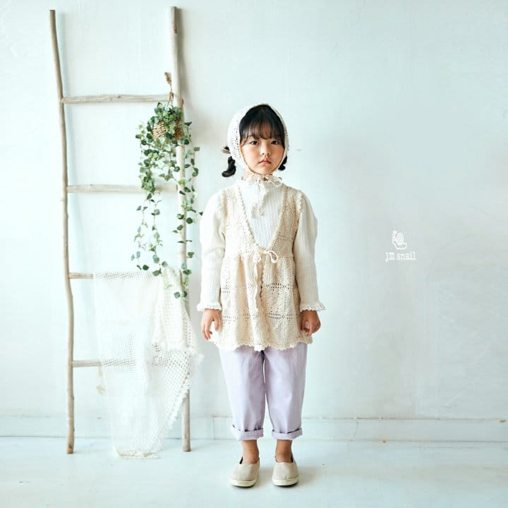 JM Snail - Korean Children Fashion - #kidsstore - Lace Long Vest - 11
