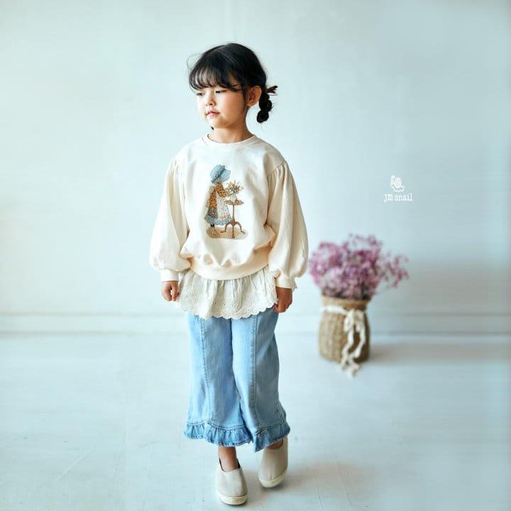 JM Snail - Korean Children Fashion - #kidsstore - Denim Span Frill Pants - 8