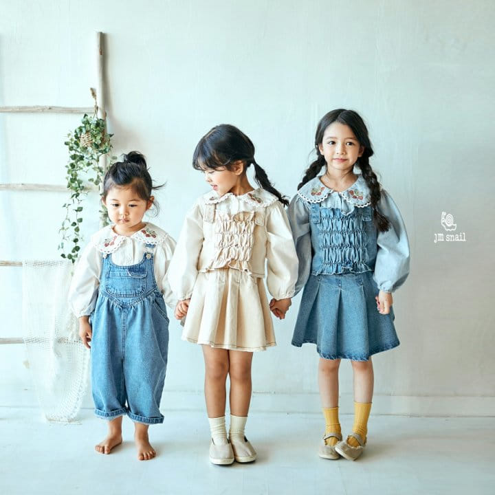 JM Snail - Korean Children Fashion - #kidzfashiontrend - Smog Denim Vest White - 7