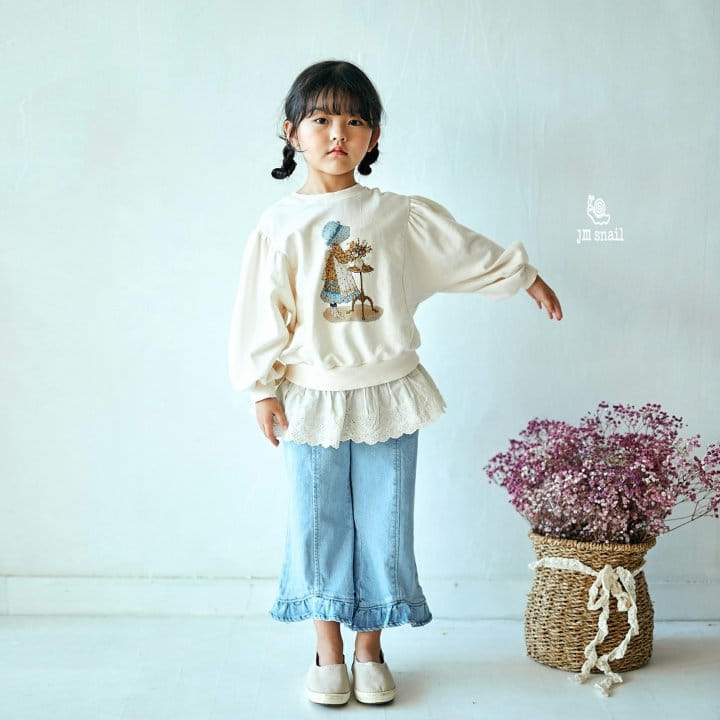JM Snail - Korean Children Fashion - #kidzfashiontrend - Denim Span Frill Pants - 9