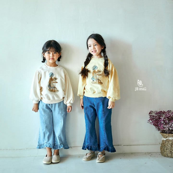 JM Snail - Korean Children Fashion - #littlefashionista - Denim Span Frill Pants - 11