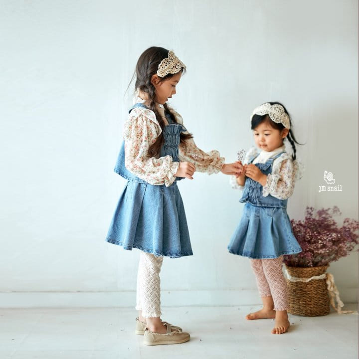 JM Snail - Korean Children Fashion - #magicofchildhood - Plare Wrinkle Skirt Denim - 3