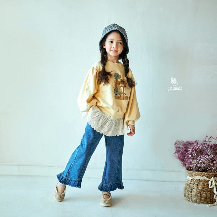 JM Snail - Korean Children Fashion - #magicofchildhood - Denim Span Frill Pants - 12