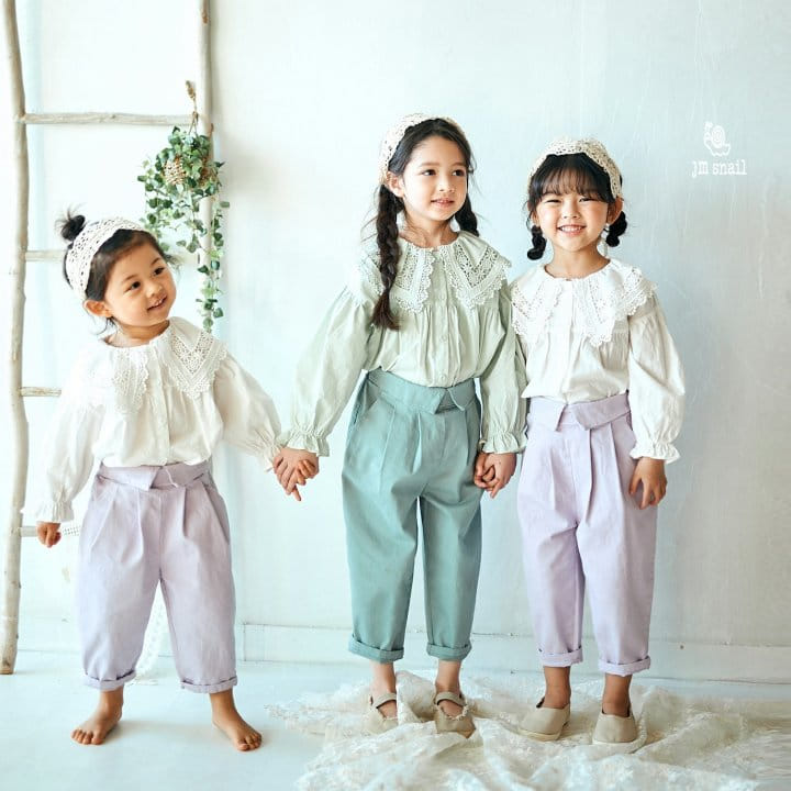 JM Snail - Korean Children Fashion - #minifashionista - Lace Collar Blouse - 3