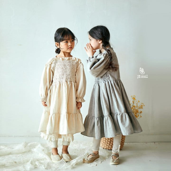 JM Snail - Korean Children Fashion - #stylishchildhood - Smog Shirring One-piece