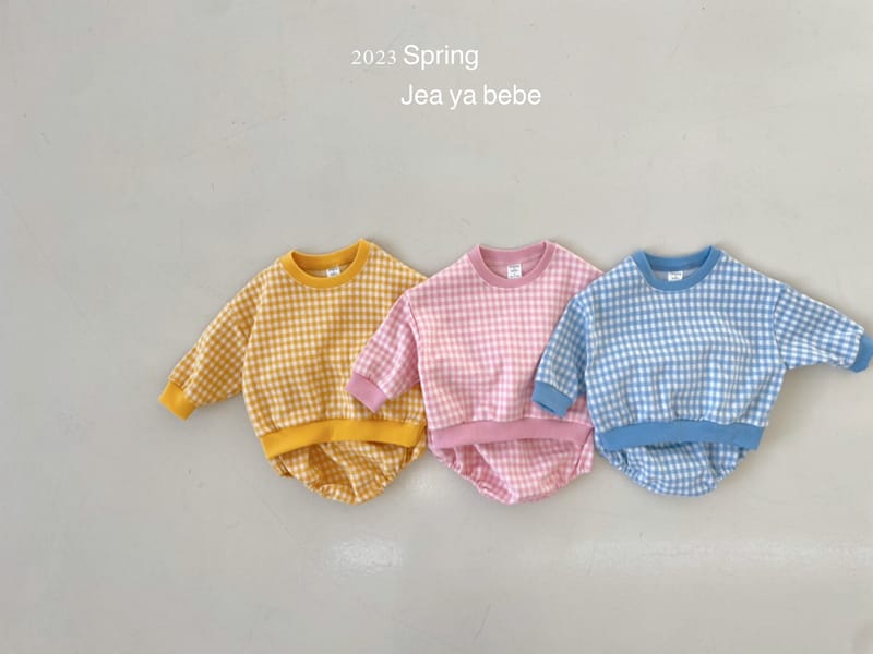 Jeaya & Mymi - Korean Baby Fashion - #babyoutfit - Bebe Check Jacquard Top Bottom Set