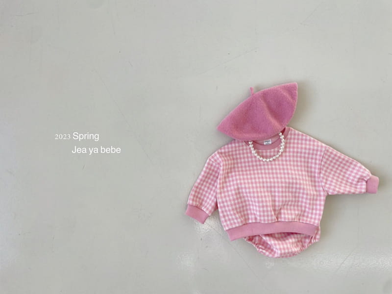 Jeaya & Mymi - Korean Baby Fashion - #onlinebabyboutique - Bebe Check Jacquard Top Bottom Set - 3