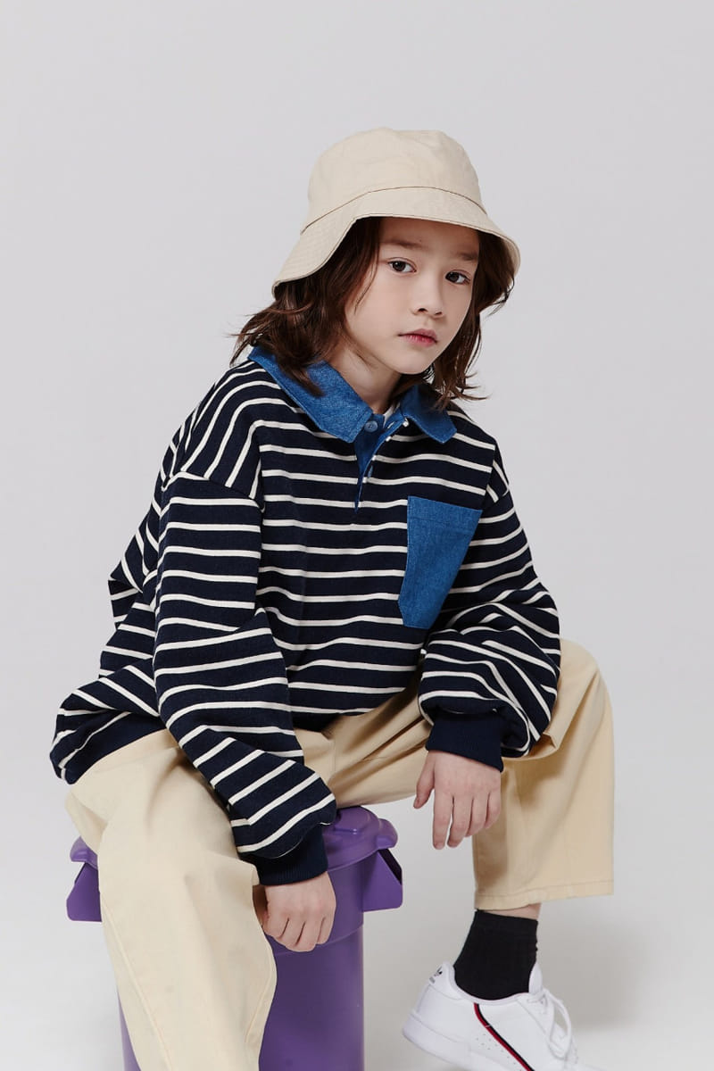 Kokoyarn - Korean Children Fashion - #fashionkids - Stripes Collar Sweatshirt - 4