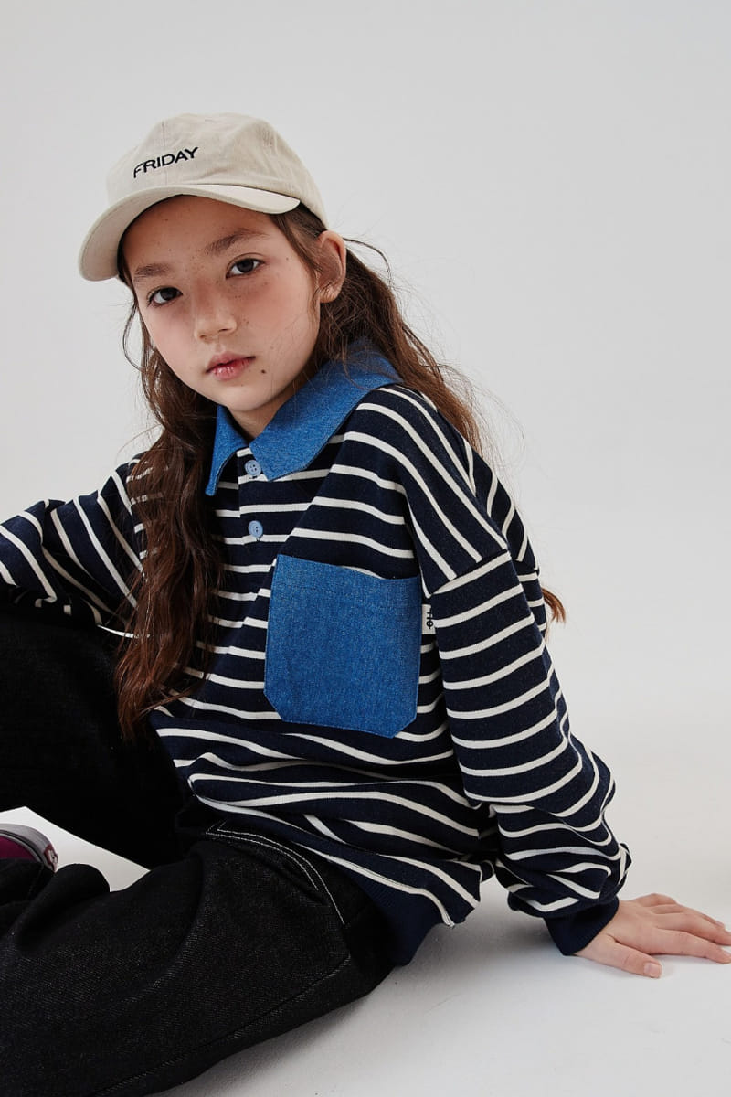 Kokoyarn - Korean Children Fashion - #littlefashionista - Stripes Collar Sweatshirt - 8