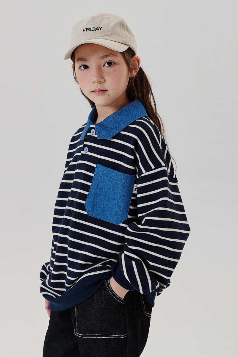 Kokoyarn - Korean Children Fashion - #magicofchildhood - Stripes Collar Sweatshirt - 9